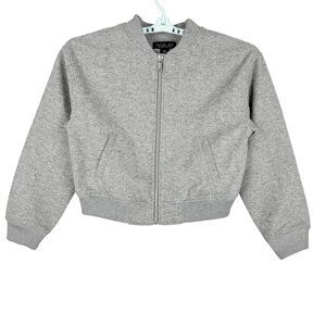 Rachel Zoe Women's Lined Ribbed Cuff/Hem Full Zip Gray Bomber Jacket Size M NWOT